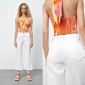 ZARA NWT Flared Pants Oyster White 27 (US 4)